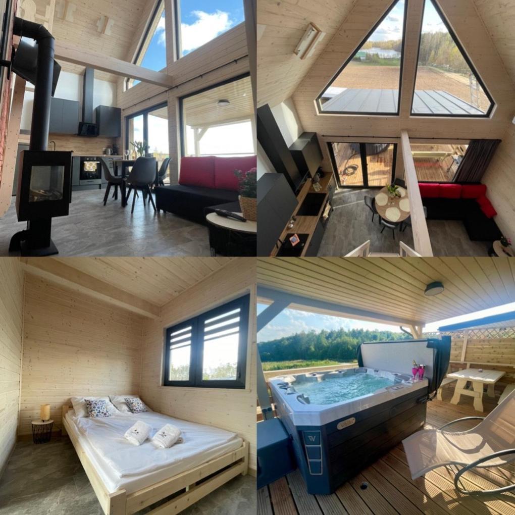 Osada Skoczkowo Komfortowe Domki Z Jacuzzi Nad Jeziorem- Sauna- Balia- Prywatny Staw Wedkarski Podiazy Exterior photo